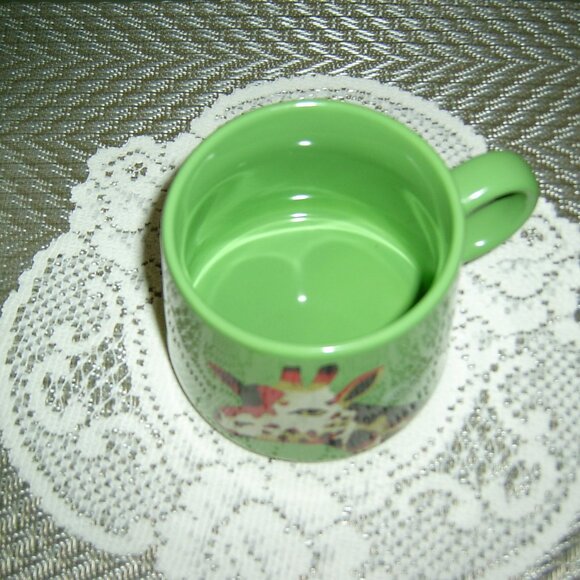 OpalHouse  "WHAT'S UP?" Giraffe Green Porcelain Mug, EUC - Picture 3 of 4